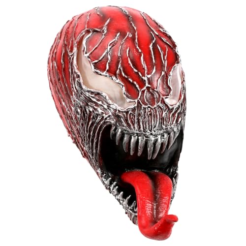 GDFJBG Halloween Anime Maske, Carnage Maske, Generische Halloween FüR Damen Und Herren Masquerade Carnival Cosplay Kindertag Weihnachten Neujahr Fasching Outdoor Prop Costume Accessories(Rot) von GDFJBG