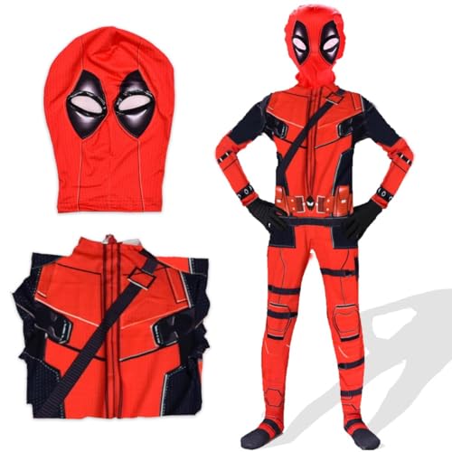 GDFJBG Junge Mädchen Cosplay Kostüm Raveparty Party Kostüm Kinder Superheld Kostüm Kinde 3D Anime Anzug Suit Bodysuit für Kindergeburtstag, Halloween, Karneva 140cm von GDFJBG