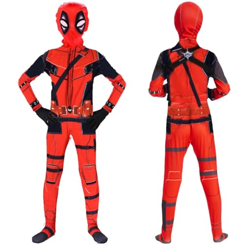 GDFJBG Junge Mädchen Cosplay Kostüm Raveparty Party Kostüm Kinder Superheld Kostüm Kinde 3D Anime Anzug Suit Bodysuit für Kindergeburtstag, Halloween, Karneva 150cm von GDFJBG