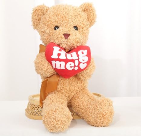 GDFJBG Teddybär Kuscheltier Teddy Bear Kuscheltiere 30CM Die Liebe Umarmt Mich Teddybär Plüschteddy Schmusetier Geschenke für Mama Kinder Mädchen Geburtstag Valentinstag Hellbraun von GDFJBG