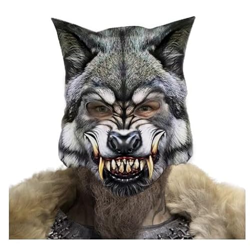 GDFJBG Wolf Maske Gruselige Werwolf-Maske Masquerade Maske Tier Kostüm Zubehör Maskerade Maske Karneval Maske Kunststoff Maske Tiermaske Cosplay Prop für Party Bankett oder Tanz von GDFJBG