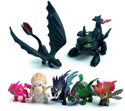 Mini Dragon Figuren 7 Stück Drachen Action Figuren Spielzeug Drachen Kuchendekoration Dinosaurier Figuren Spielzeug Set Dragon Puppe Toys Actionfiguren Toy für Kinder Geburtstags von GDFJBG