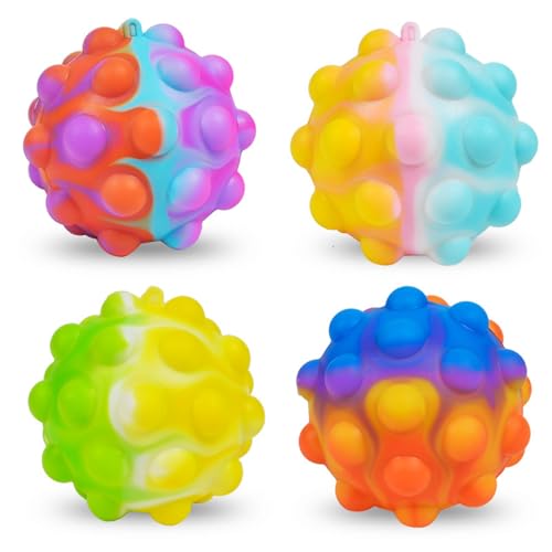 GDFJBG Popping Balls, Gadgets, 3D Push Bubbles, Silikon-Stress-Bälle, Sensory Ball Spielzeug, Anti-Angst Stressabbau Spielzeug, Hand-Übungen für Kinder Erwachsene, Party Bag Stuffers von GDFJBG