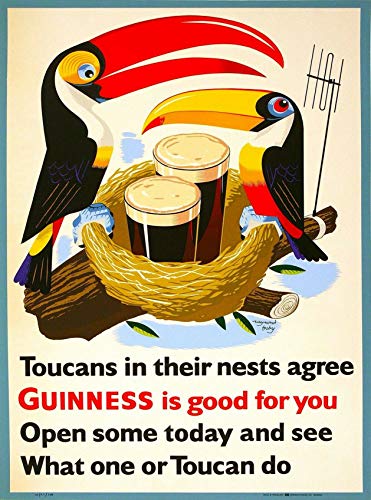 1000 Piece Jigsaw Puzzle Guinness Beer Toucan Ireland Great Britain Vintage Travel Art Wall Art Adult Children Kid Grownup Lovers Puzzles Gift Toy75*50cmD8T69K von GDFWB