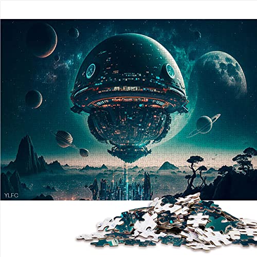 1000 Piece Puzzle Alien Spaceship Puzzles for Adults Wooden Puzzle Fun Puzzles Games (Size)（75 * 50cm） von GDFWB