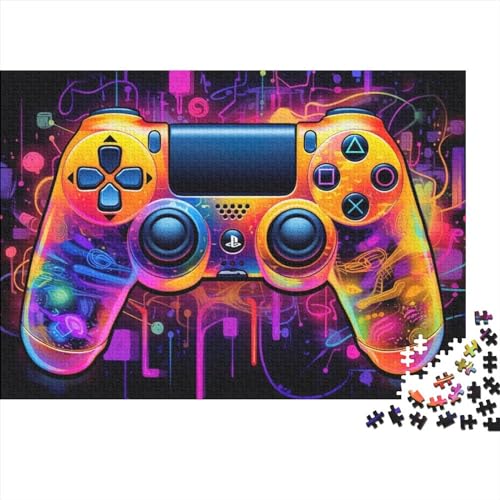 1000 Piece Puzzle Game, Gaming Neon Art Puzzles for Adults and Children, Wooden Board Puzzles, Home Decoration, 75 * 50cmD8T444K von GDFWB