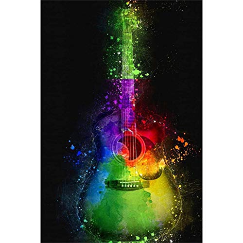 1000 Pieces Color The Guitar Puzzle Adult Decompression Children's Fun Fashion Creative Gift (1000PCS) 75 * 50cm von GDFWB