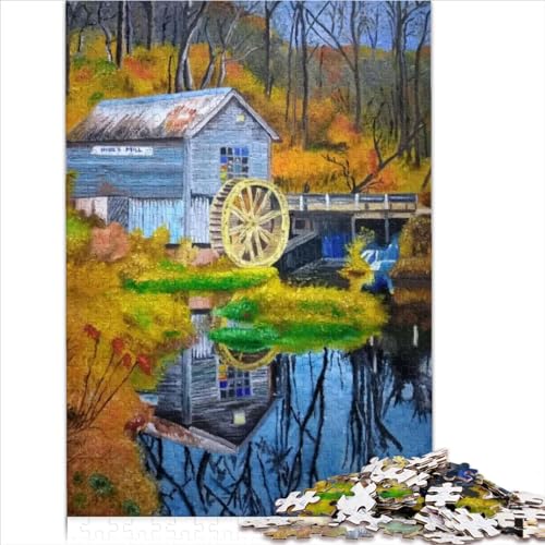 1000 Pieces Puzzles Old Mill Puzzles for Adults Wooden Puzzles Home Art Decor 75 * 50cmD8T473K von GDFWB