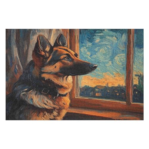 1000 Puzzles Für Erwachsene, Herausfordernde Puzzles, Komplettes Puzzlespiel Für Mädchen, Geschenke Für Männer Dog German Shepherd 1000 PCS von GDFWB