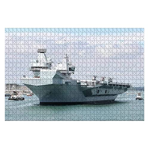 1000 Teile Portsmouth UK – 17. Juni 2019 Der Flugzeugträger HMS der Royal Navy, großes Puzzle für Erwachsene, Lernspielzeug für Kinder, kreative Spiele, Unterhaltung, Holzpuzzle, 75 x 50 cm von GDFWB