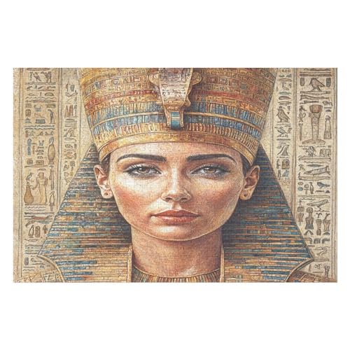 1000 Teile Puzzle - Cleopatra Puzzles Für Erwachsene Und Kinder, Einzigartige Formen, Erwachsene Und Kinder 1000 PCS—75 * 50cm von GDFWB