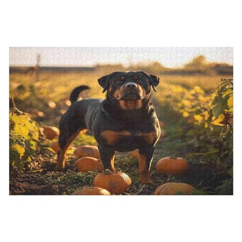 1000 Teile Puzzle - Dog Rottweiler Puzzles Für Erwachsene Und Kinder, Einzigartige Formen, Erwachsene Und Kinder 1000 PCS 75 * 50cm von GDFWB