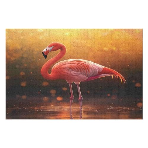 1000 Teile Puzzle - Flamingo Puzzles Für Erwachsene Und Kinder, Einzigartige Formen, Erwachsene Und Kinder 1000 PCS 50 * 70cm von GDFWB