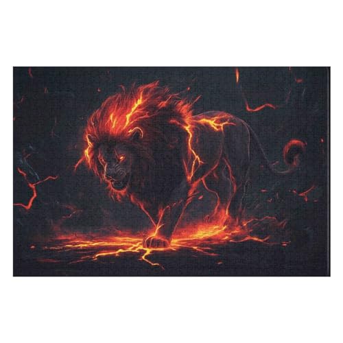 1000 Teile Puzzle - Lion Puzzles Für Erwachsene Und Kinder, Einzigartige Formen, Erwachsene Und Kinder 1000 PCS-26 * 38cm von GDFWB