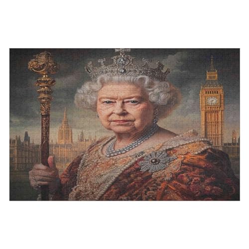 1000 Teile Puzzle - Queen Elizabeth 2 Puzzles Für Erwachsene Und Kinder, Einzigartige Formen, Erwachsene Und Kinder 1000 PCS von GDFWB