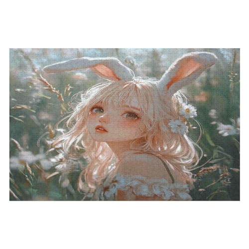 1000 Teile Puzzle - Rabbit Girl Puzzles Für Erwachsene Und Kinder, Einzigartige Formen, Erwachsene Und Kinder 1000 PCS von GDFWB