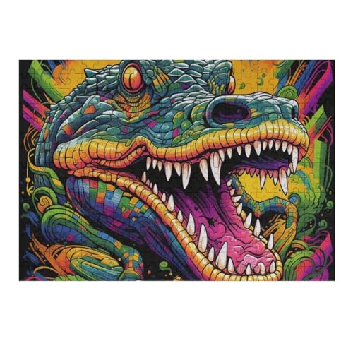 1000 Teile Puzzle-Spiel Krokodil-Puzzles für Erwachsene und Kinder, Holzbrett-Puzzle, Heimdekoration, 75 x 50 cm, 350g377 von GDFWB