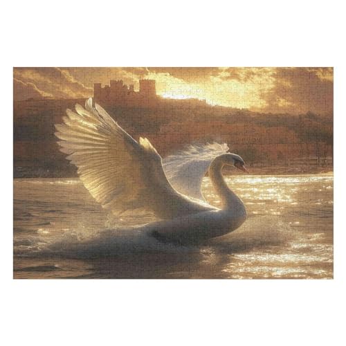 1000 Teile Puzzle - Swan Puzzles Für Erwachsene Und Kinder, Einzigartige Formen, Erwachsene Und Kinder 1000 PCS 50 * 70cm von GDFWB