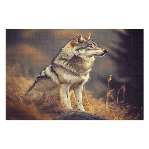 1000 Teile Puzzle - Wolf Puzzles Für Erwachsene Und Kinder, Einzigartige Formen, Erwachsene Und Kinder 1000 PCS 75 * 50cm von GDFWB