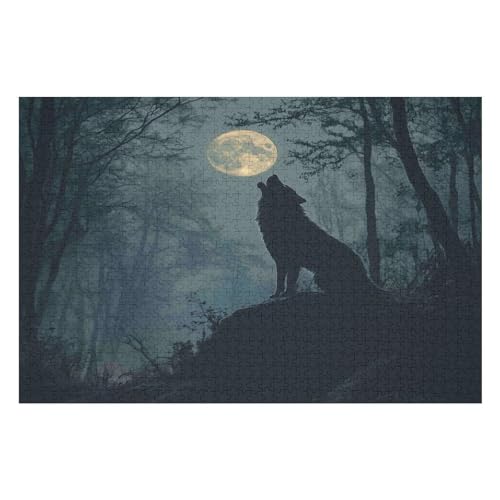 1000 Teile Puzzle - Wolf Puzzles Für Erwachsene Und Kinder, Einzigartige Formen, Erwachsene Und Kinder 1000 PCS 75 * 50cm von GDFWB