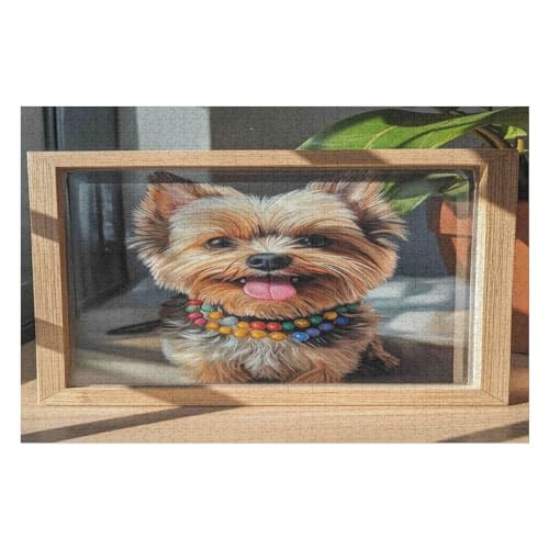 1000 Teile Puzzle - Yorkshire Terrier Puzzles Für Erwachsene Und Kinder, Einzigartige Formen, Erwachsene Und Kinder 1000 PCS 26 * 38cm von GDFWB