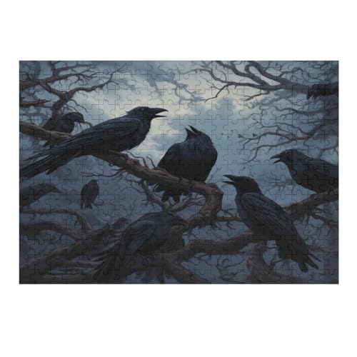 1000 Teile Puzzle für Erwachsene, Krähen-Puzzle, Teenager-Puzzle, Spiel, Stressabbau, schwierige Herausforderung, Puzzle für Erwachsene, 75 x 50 cm, 480g507 von GDFWB