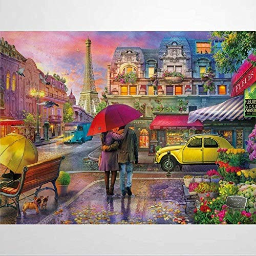 1000 Teile Spiele Puzzle – Stadt im Regen – Erwachsene Kinder Lernspielzeug Puzzle Weihnachtsdekoration Geschenk Klassisches Puzzle75 * 50cm von GDFWB