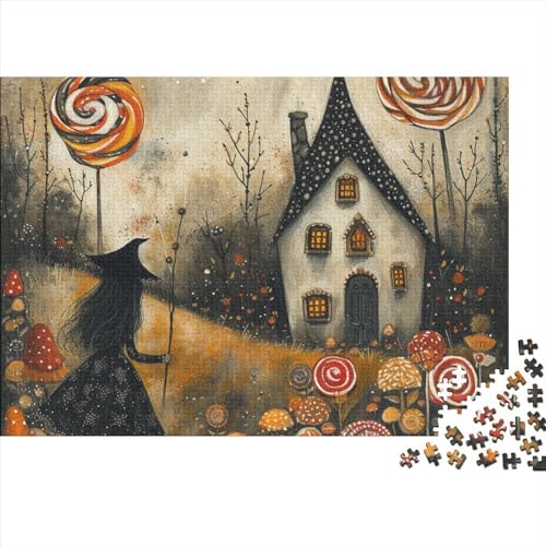 1000-teiliges Halloween-Deko-Puzzle für Erwachsene Allerheiligen Tag 1000 Bunte Puzzles für Erwachsene, Geschenk, 1000 Stück, 75 x 50 cm von GDFWB