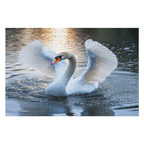 1000-teiliges Kunstpuzzle Für Erwachsene Mit Schwieriger Herausforderung Swan Puzzle 1000 PCS 38 * 52cm von GDFWB