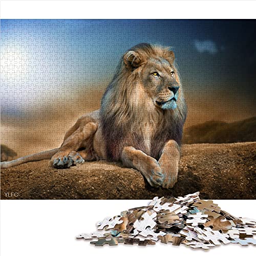 1000-teiliges Löwen-Puzzle, Geschenk, Holzpuzzle, tolles Geschenk für Erwachsene, 75 x 50 cm von GDFWB