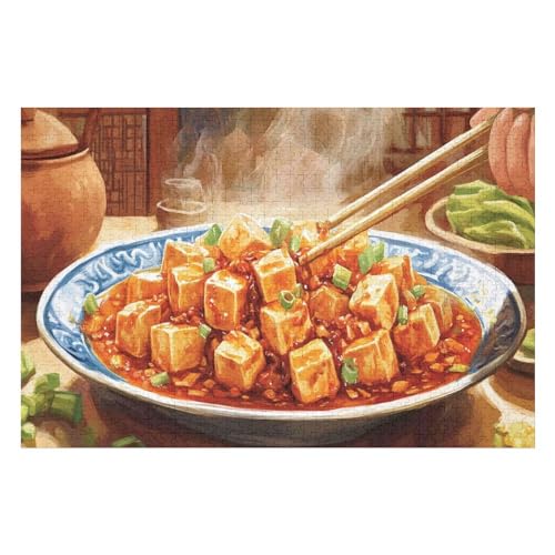 1000-teiliges Puzzle, Chinese Cuisine Muster, Kunstdrucke, Lustige Familienaktivitäten, Langlebiger Karton, 1000 PCS—52 * 38cm von GDFWB