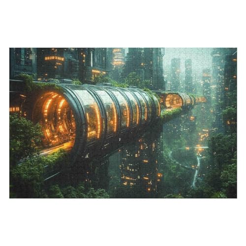 1000-teiliges Puzzle, Futuristic Subway Muster, Kunstdrucke, Lustige Familienaktivitäten, Langlebiger Karton, 1000 PCS50*70cm von GDFWB