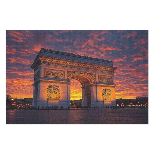 1000-teiliges Puzzle Für Erwachsene, Arc De Triomphe Anspruchsvolle Rätsel, Kombinierbar, Perfektes Spielzeug, Geschenke 1000 PCS von GDFWB