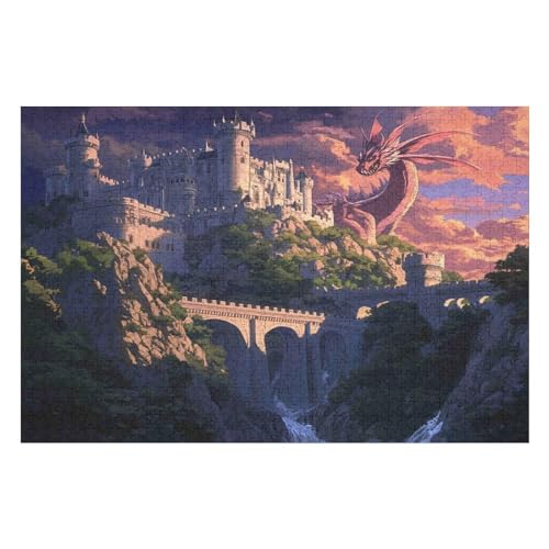 1000-teiliges Puzzle Für Erwachsene, Castle Anspruchsvolle Rätsel, Kombinierbar, Perfektes Spielzeug, Geschenke 1000 PCS 75 * 50cm von GDFWB