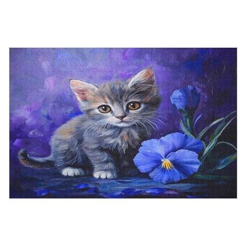 1000-teiliges Puzzle Für Erwachsene, Cat Puzzles, Herausfordernde Puzzles Für Heimdekoration Und Geschenke 1000 PCS 75 * 50cm von GDFWB