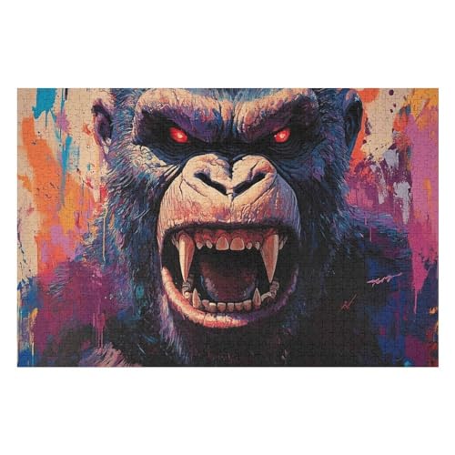 1000-teiliges Puzzle Für Erwachsene, Chimpanzees Anspruchsvolle Rätsel, Kombinierbar, Perfektes Spielzeug, Geschenke 1000 PCS-26 * 38cm von GDFWB