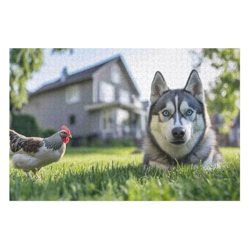 1000-teiliges Puzzle Für Erwachsene, Dog Husky Anspruchsvolle Rätsel, Kombinierbar, Perfektes Spielzeug, Geschenke 1000 PCS von GDFWB