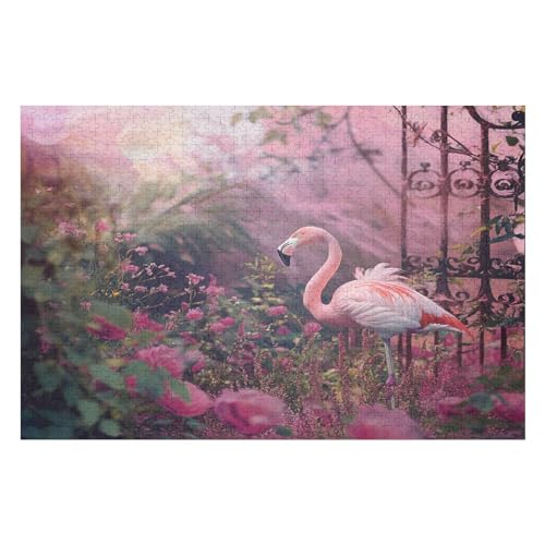 1000-teiliges Puzzle Für Erwachsene, Flamingo Anspruchsvolle Rätsel, Kombinierbar, Perfektes Spielzeug, Geschenke 1000 PCS 26 * 38cm von GDFWB