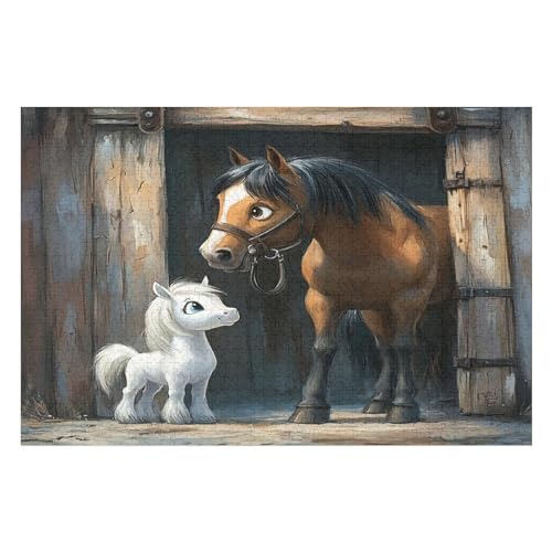 1000-teiliges Puzzle Für Erwachsene, Foal Anspruchsvolle Rätsel, Kombinierbar, Perfektes Spielzeug, Geschenke 1000 PCS 75 * 50cm von GDFWB