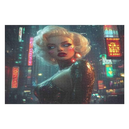 1000-teiliges Puzzle Für Erwachsene, Marilyn Monroe Anspruchsvolle Rätsel, Kombinierbar, Perfektes Spielzeug, Geschenke 1000 PCS von GDFWB