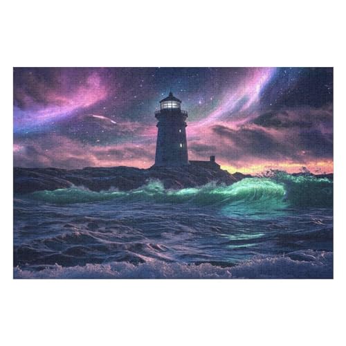 1000-teiliges Puzzle Für Erwachsene, Northern Lights in Norway Anspruchsvolle Rätsel, Kombinierbar, Perfektes Spielzeug, Geschenke 1000 PCS—38 * 26cm von GDFWB