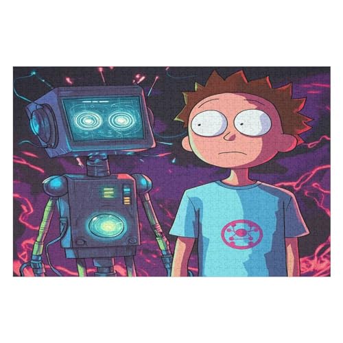 1000-teiliges Puzzle Für Erwachsene, Rick and Morty Anspruchsvolle Rätsel, Kombinierbar, Perfektes Spielzeug, Geschenke 1000 PCS von GDFWB