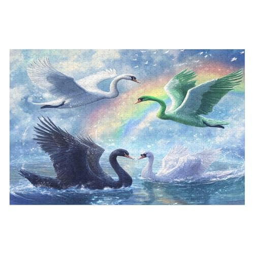 1000-teiliges Puzzle Für Erwachsene, Swan Anspruchsvolle Rätsel, Kombinierbar, Perfektes Spielzeug, Geschenke 1000 PCS 50 * 70cm von GDFWB