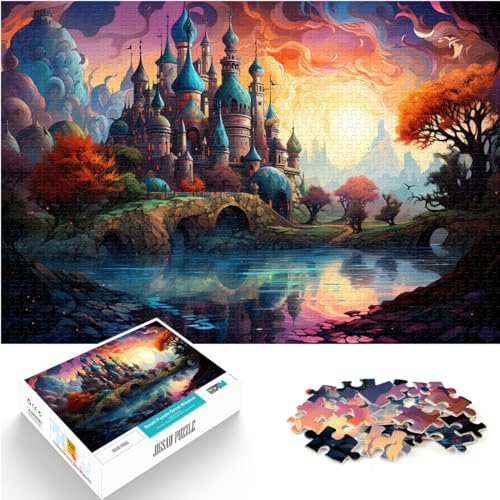 1000-teiliges Puzzle für Erwachsene, Die farbenfrohe Psychedelia des Xiaomiya-Flusses, Geeignet für Erwachsene und Kinder ab 12 Jahren, Holzpuzzle, Lernspiele für zu Hause, DIY-Spielzeug,75 * 50cm von GDFWB