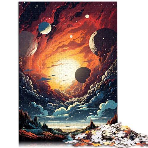 1000-teiliges Puzzle für Erwachsene, farbenfrohe Psychedelie der Wunder kosmischer Planeten, geeignet für Erwachsene und Kinder ab 12 Jahren, Holzpuzzle, Puzzle mit farbenfrohen Designs,75 * 50cm von GDFWB