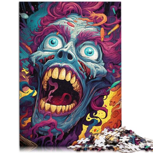 1000-teiliges Puzzle für Erwachsene und Kinder, farbenfrohes psychedelisches Monster, geeignet für Erwachsene und Kinder ab 12 Jahren, Holzpuzzle, schwieriges Puzzle für Frauen und Männer,75 * 50cm von GDFWB