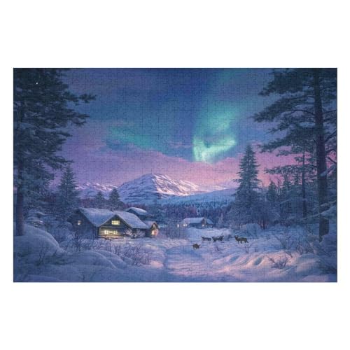 2000 Puzzles Für Erwachsene, Herausfordernde Puzzles, Komplettes Puzzlespiel Für Mädchen, Geschenke Für Männer Northern Lights in Norway 2000 PCS—70 * 100cm von GDFWB