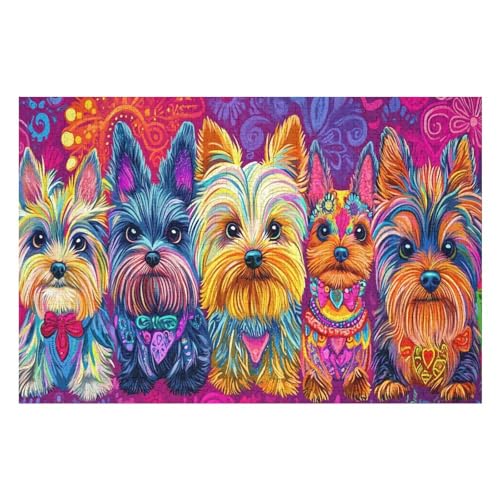 2000 Teile Puzzle - Yorkshire Terrier Puzzles Für Erwachsene Und Kinder, Einzigartige Formen, Erwachsene Und Kinder 2000 PCS 70 * 100cm von GDFWB