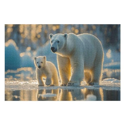 2000-teiliges Puzzle, Polar Bear Muster, Kunstdrucke, Lustige Familienaktivitäten, Langlebiger Karton, 2000 PCS70*100cm von GDFWB