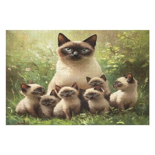 2000-teiliges Puzzle Für Erwachsene Und Jugendliche, Cat Siamese Cat Poster Weihnachts-Countdown-Geschenk Für Puzzle-Liebhaber 2000 PCS 70 * 1000cm von GDFWB